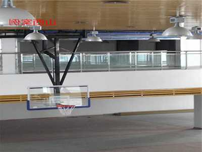 新疆石河子体育馆悬空式电动篮球架安装案例